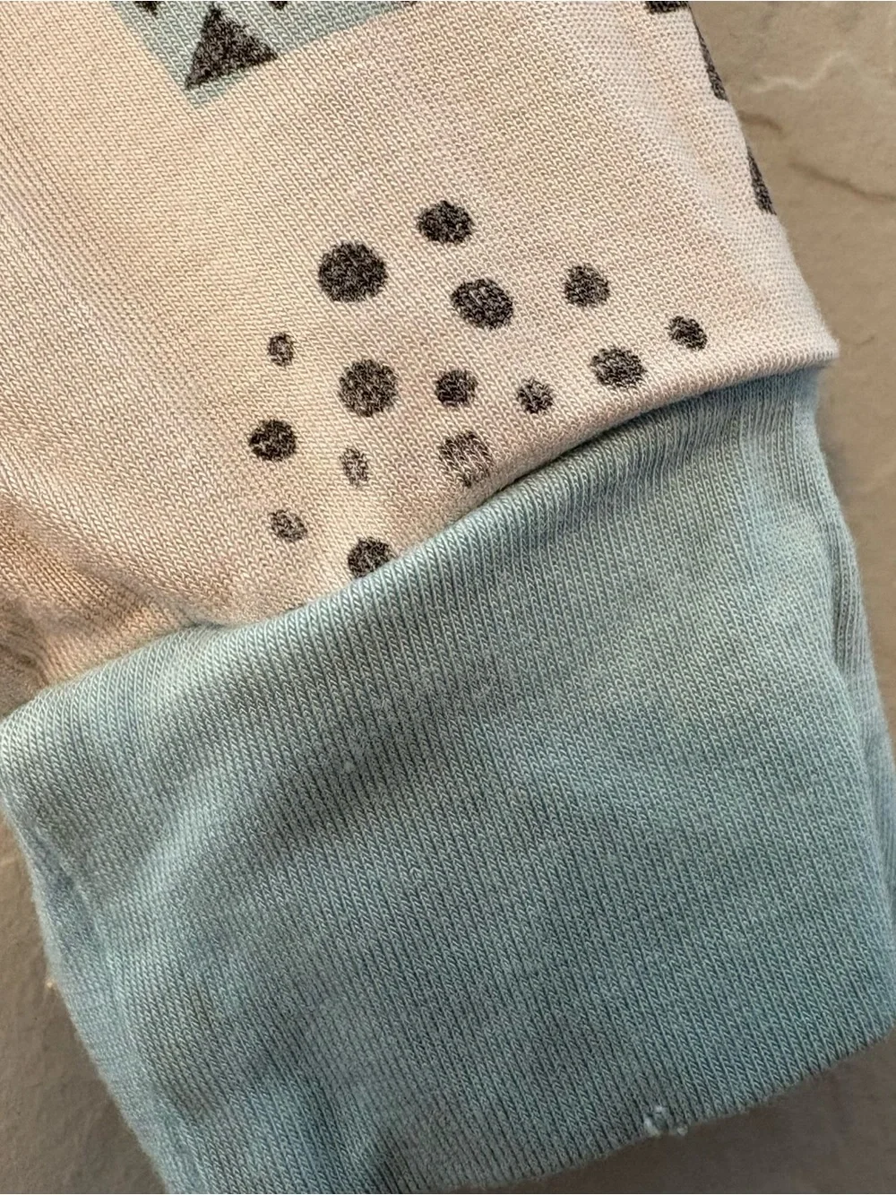 Little Sleepies OG white blue black cactus print long sleeve pajama top size 3T